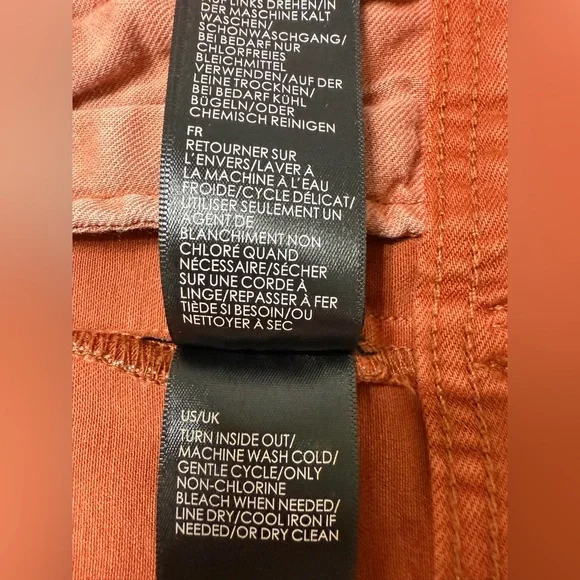 LIVERPOOL CLASSIC BUTTON DOWN JEAN JACKET WITH POCKETS ORANGE RUST SIZE: M - Picture 16 of 16